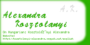 alexandra kosztolanyi business card